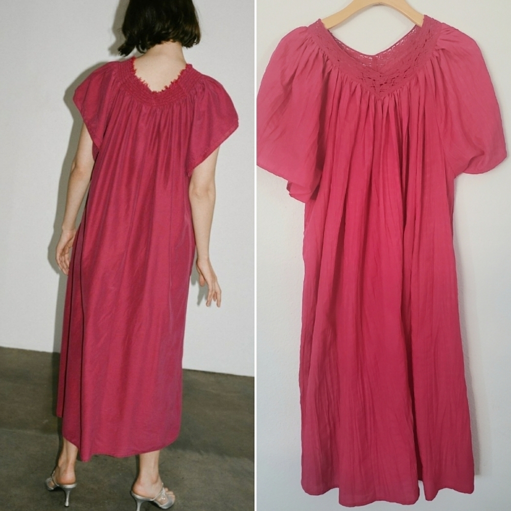 vintage CW classic fushia night gown